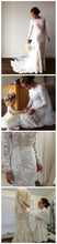 Lace Wedding Dresses Bateau Mermaid Long Sleeve Sparkly Romantic Bridal Gown JKW352|Annapromdress