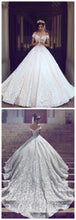 Open Back Wedding Dresses Off-the-shoulder Appliques Romantic Ball Gown Bridal Gown JKW360|Annapromdress
