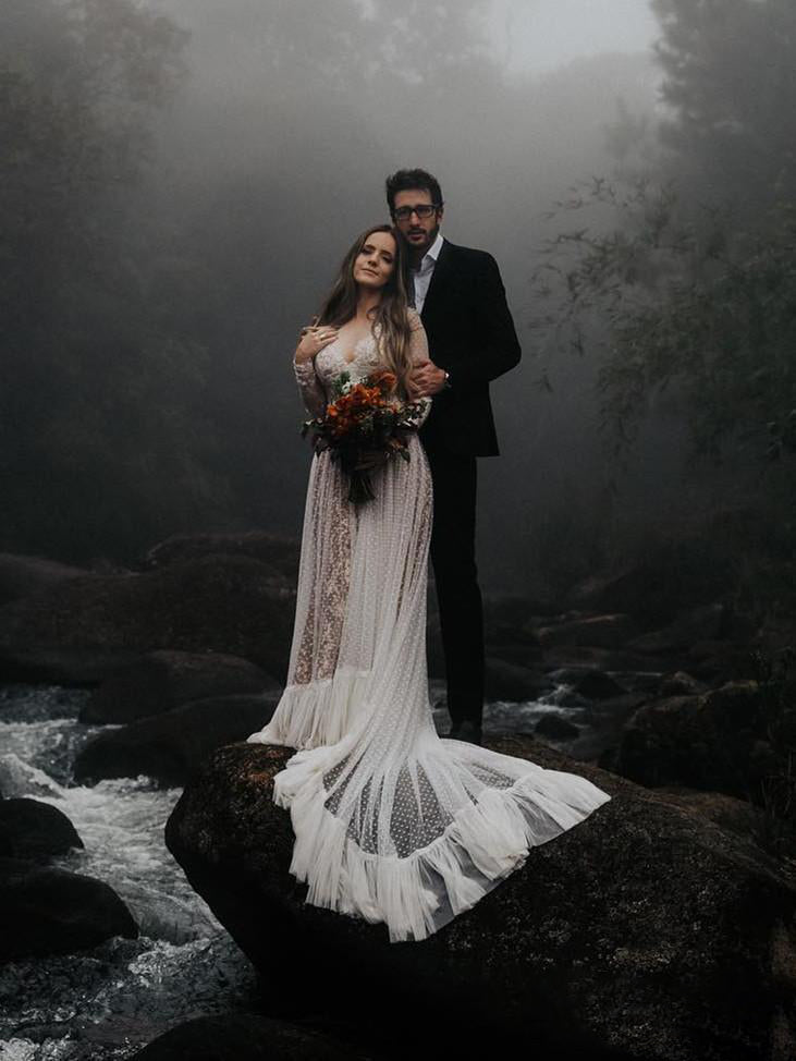 polka dot long sleeve wedding dress 57 TREND | Wedding Dresses with Polka Dots ideas