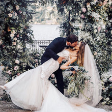 Off-the-Shoulder Appliques Mermaid Wedding Dress with Court Train,JKZ6113|Annapromdress