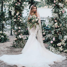 Off-the-Shoulder Appliques Mermaid Wedding Dress with Court Train,JKZ6113|Annapromdress