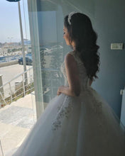 Ball Gown Lace Appliques Modest Tulle Princess Wedding Dress,JKZ6117|Annapromdress