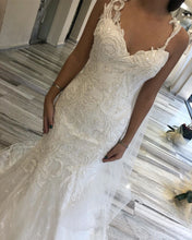 Exuqisite Lace Appliqued Beaded Mermaid Wedding Dress with Sweep Train,JKZ6118|Annapromdress