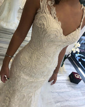Exuqisite Lace Appliqued Beaded Mermaid Wedding Dress with Sweep Train,JKZ6118|Annapromdress