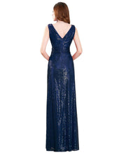 Women Sequin Sleeveless Maxi Evening Prom Dresses Bridesmaid Dress GJS1111