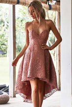 High Low Blush Pink Lace High Quality Prom Dresses Homecoming Dress for Party NA5101