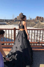 Beautiful Black Satin Prom Dresses Modest A-ling Party Gowns GJS292