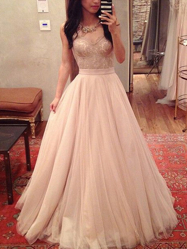 unique prom dresses A-line Sweetheart Floor-length Tulle Prom Dress Evening Dress MK032