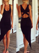 sexy prom dresses Sheath/Column Straps Asymmetrical Chiffon Homecoming Dress/Short Prom #MK047