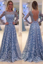 A-line prom dress Lace Long Sleeve Flower Collar 2022 Long Prom Dress Evening Dress MK0501