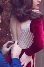 Red prom dress Mermaid Simple Long Sleeve Long Prom Dress Evening Dress MK0503
