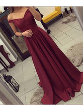 Sexy prom dress A-line  Off-the-shoulder V-neck 2022 Long Prom Dress Evening Dress MK0518