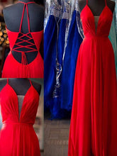 chiffon prom dresses A-line Spaghetti Straps Floor-length Chiffon Prom Dress/Evening Dress #MK051