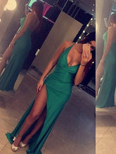 prom dresses A-line Spaghetti Straps Floor-length Elastic Woven Satin Prom Dress Evening Dress MK223