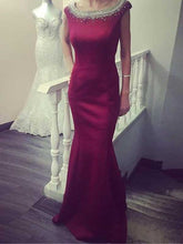 prom dresses Sheath/Column Bateau Floor-length Satin Prom Dress/Evening Dress #MK0541