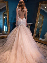 Sheath/Column Scoop Sweep/Brush Train Tulle Prom Dress/Evening Dress #MK0544