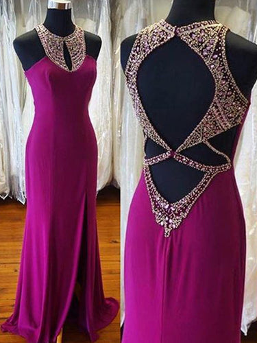 Sheath/Column Scoop Floor-length Chiffon Prom Dress/Evening Dress #MK0596