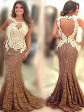 Trumpet/Mermaid Scoop Floor-length Tulle Prom Dress/Evening Dress #MK0614