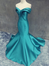 Trumpet/Mermaid Off-the-shoulder Floor-length Satin Prom Dress/Evening Dress #MK0651