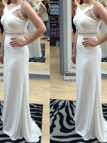 prom dresses 2022 Sheath/Column Straps Floor-length Chiffon Prom Dress/Evening Dress #MK074