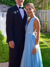 Chiffon prom dresses A-line Straps Floor-length Chiffon Prom Dress/Evening Dress #MK077