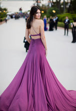 Spaghetti Straps prom dress Gorgeous A-line Chiffon Long Prom Dress Evening Dress MK523
