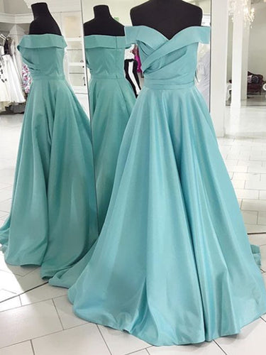 Elegant Prom Dress Off the shoulder Long A-line Ruffle Prom Dress Evening Dress MK525
