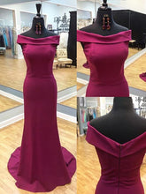 Dark Burgundy Elegant Off the shoulder Prom Dress Mermaid Prom Dress Evening Dress MK531