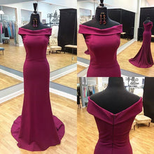 Dark Burgundy Elegant Off the shoulder Prom Dress Mermaid Prom Dress Evening Dress MK531