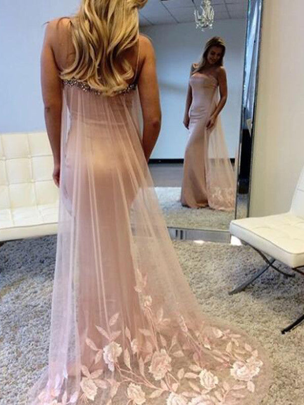 Pink Prom Dress Beautiful Strapless Sheath Long Prom Dress/Evening Dress MK538