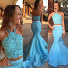 Mermaid Prom Dress,Two pieces Prom Dress Halter Evening Dress,Mermaid Formal Dress MK568