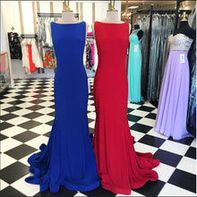 Simple Long Prom Dress Backless Prom Dress with Deep V Back Formal Evening Dress MK570