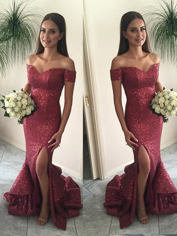 Sparkingly Long Mermaid Prom Dress Short Sleeve Prom Dress/Evening Dress MK574