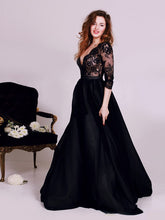 Black Dress 2022 Long Prom Dress Long Sleeve A-line Prom Dress/Evening Dress MK582