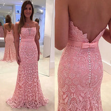 Lace prom dress,2022 Long Prom Dress Mermaid Backless Prom Dress/Evening Dress MK589