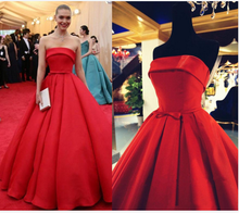 Red Long Prom Dress Strapless A-line Cute Bowknot Prom Dress/Evening Dress MK600