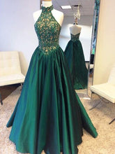 Halter Long Prom Dress Strapless A-line Beading Prom Dress/Evening Dress MK604