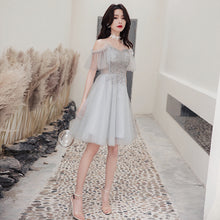 Spaghetti Straps Silver Homecoming Dress Unique Appliques with Beading Short Prom Dress,Party Dress TB332|Annapromdress