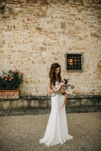 Unique Two Piece Wedding Dress with Sleeves A Line Rustic Wedding Dress Bridal Gown PIN7195|Annapromdress