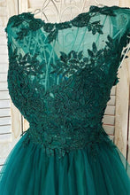 Round Neck Green Lace Short Prom Homecoming Formal Graduation Evening Dress GJS691