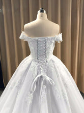 Ball Gown Cap Sleeve Lace Appliques Prom Dress 2019 Ivory Sweetheart Wedding Dress SMT07214|Annapromdress