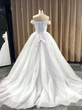 Ball Gown Cap Sleeve Lace Appliques Prom Dress 2019 Ivory Sweetheart Wedding Dress SMT07214|Annapromdress