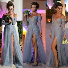 vestidos prom dresses,A-line Off-the-shoulder Floor-length Tulle Evening Dress Prom Dresses SP8238