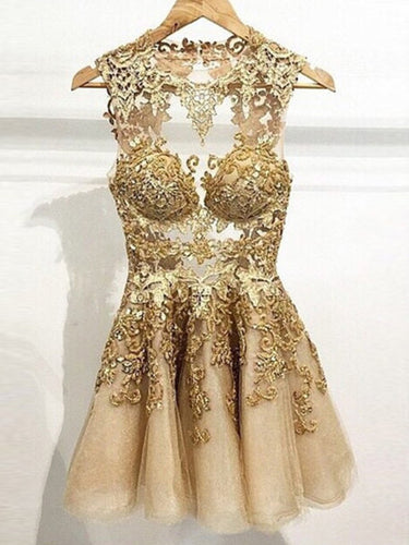 Chic Homecoming Dress Scoop Sexy  Lace Short Prom Dress Party Dress SP8333