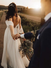 Glamorous A-line Wedding Dresses Backless Chiffon Bridal Gowns JKZ6205|Annapromdress
