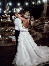 Stunning Sweetheart A-line Wedding Dresses Tulle Appliqued Gowns JKZ6206|annapromdress