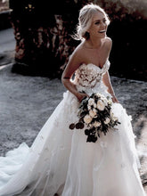 Stunning Sweetheart A-line Wedding Dresses Tulle Appliqued Gowns JKZ6206|annapromdress