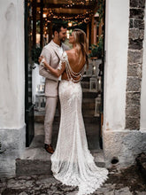 Unique Bateau Lace Wedding Dresses Mermaid long Sleeves Gowns JKZ6201|Annapromdress