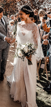Two Piece Lace Chiffon Convertible Beach Wedding Dresses NA1201
