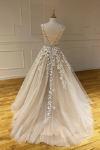 A-Line Modest Tulle Appliques Chic Scoop Cap Sleeves Long Prom Dress JKZ8714|Annapromdress